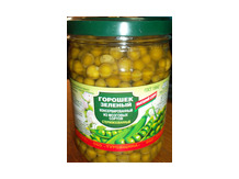 Горошек зеленый консервированный высший сорт
